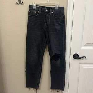 LEVIS wedgie straight black jeans